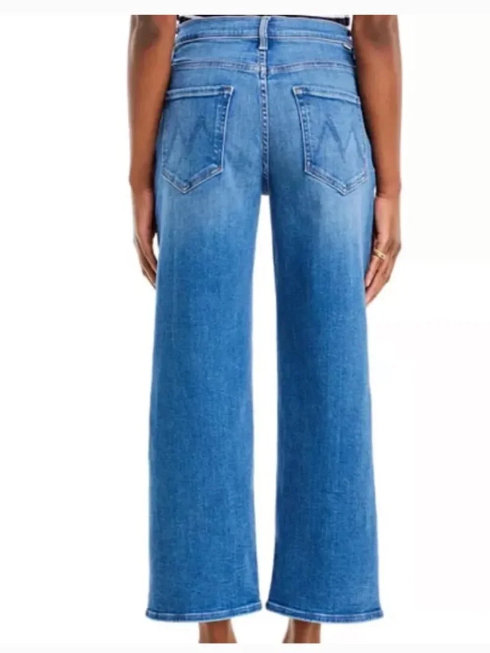 MOTHER The Dodger High Rise Ankle Wide Leg Jeans in Work Hard Play Hard Wash